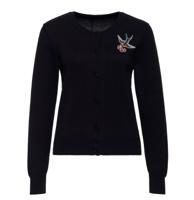 Queen Kerosin Bird With Cherry Cardigan Black-3XL