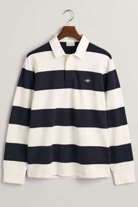 GANT Regular Fit Polo shirt wit/blauw, Horizontale strepen
