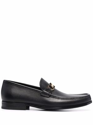 Ferragamo mocassins en cuir à plaque Gancini - Noir