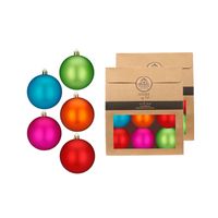 Kerstballen van kunststof - 12x - gekleurd- 8 cm -milieubewust verpakt - Kerstbal - thumbnail