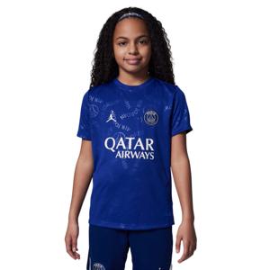 Nike Paris Saint-Germain x Jordan Pre-Match Trainingsshirt 2024-2025 Kids Blauw Wit