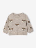 Baby vos in jacquard breisel gemêleerd beige