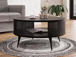 Ronde salontafel MOZAIKO ⌀75 cm zwart