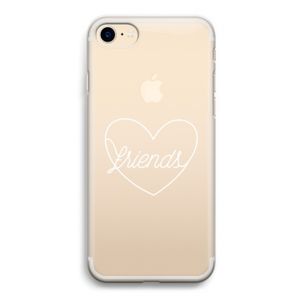 Friends heart pastel: iPhone 7 Transparant Hoesje