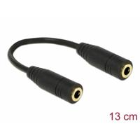 Delock 65896 65896 Audio Verlengkabel [1x Jackplug female 3,5 mm - 1x Jackplug female 3,5 mm] Zwart