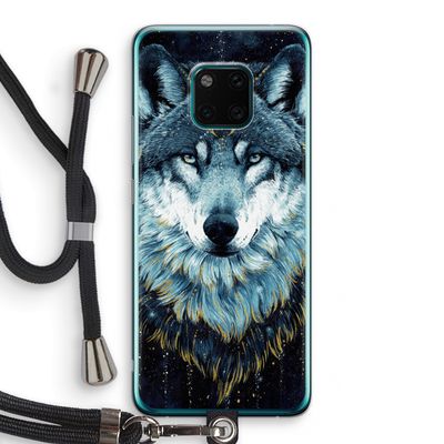 Darkness Wolf: Huawei Mate 20 Pro Transparant Hoesje met koord