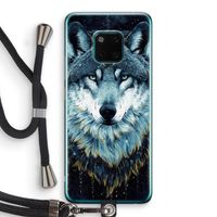 Darkness Wolf: Huawei Mate 20 Pro Transparant Hoesje met koord