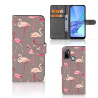 OPPO A53 | OPPO A53s | Telefoonhoesje | Met pasjeshouder | Flamingo