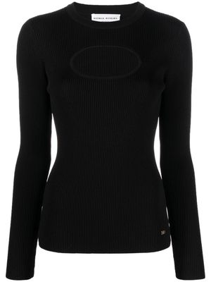 Sonia Rykiel haut à détail de découpes - Noir