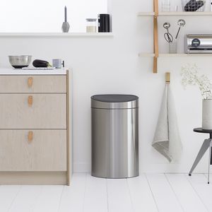 Brabantia Touch Bin afvalemmer 40 liter met kunststof binnenemmer - Matt Steel Fingerprint Proof