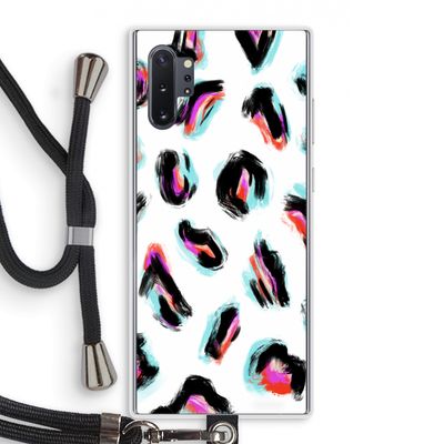 Cheetah color: Samsung Galaxy Note 10 Plus Transparant Hoesje met koord