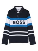 BOSS Kidswear polo à logo imprimé - Bleu - thumbnail