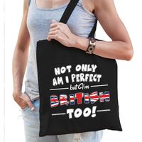 Not only perfect British / Groot Brittannie cadeau tas zwart voor dames - thumbnail