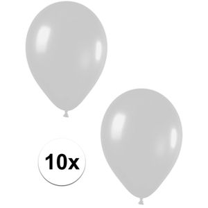 10x Zilveren metallic heliumballonnen 30 cm   -