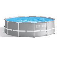Intex 26716 bovengronds zwembad Zwembad met frame Rond 8592 l Grijs - thumbnail