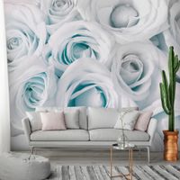 Zelfklevend fotobehang -  Rozen van Satijn in Turquoise wit  , Premium Print - thumbnail