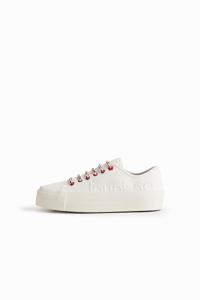 Sneakers met plateauzolen - WHITE - 37