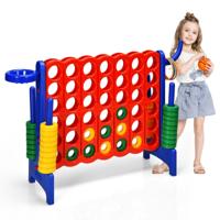 Reuze 4 op een Rij Jumbo 4-Tot-Score Reuze Spelset voor Kinderen & Volwassenen 74 cm Hoog Binnen Buiten Familie Verbind Spel Blauw
