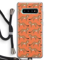 Cheetah: Samsung Galaxy S10 Plus Transparant Hoesje met koord