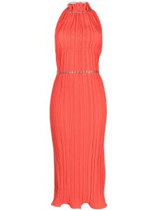 Dion Lee robe mi-longue plissée à détail de chaîne - Rouge
