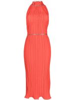 Dion Lee robe mi-longue plissée à détail de chaîne - Rouge