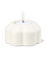051 Theelichthouder Keramiek Bloem Crème (creme)