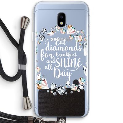Diamonds: Samsung Galaxy J3 (2017) Transparant Hoesje met koord