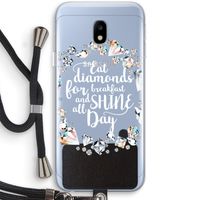 Diamonds: Samsung Galaxy J3 (2017) Transparant Hoesje met koord