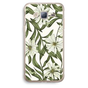 Wit bloemenpatroon: Samsung Galaxy J3 (2016) Transparant Hoesje