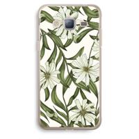 Wit bloemenpatroon: Samsung Galaxy J3 (2016) Transparant Hoesje