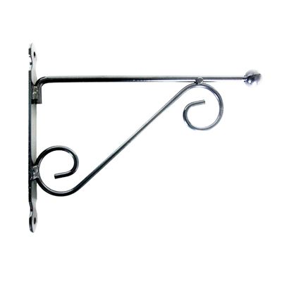 Muurhaken met dubbele sierkrul 28 x 23 cm - metaal - hanging basket haak