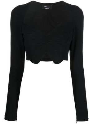 Blumarine haut court à motif graphique - Noir
