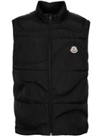 Moncler gilet matelassé à patch logo - Noir