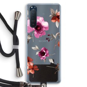 Geschilderde bloemen: Sony Xperia 5 II Transparant Hoesje met koord