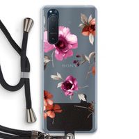 Geschilderde bloemen: Sony Xperia 5 II Transparant Hoesje met koord