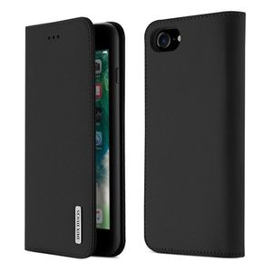 Dux Ducis Wish iPhone 7/8/SE (2020)/SE (2022) Wallet Leren Hoesje - Zwart