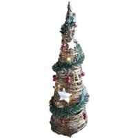 Gerimport LED piramide kerstboom - 80 cm - rotan - kerstverlichting