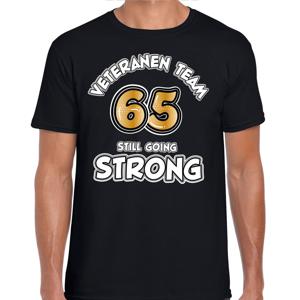 Cadeau T-shirt voor heren - veteranen team - zwart - verjaardag - 65 jaar