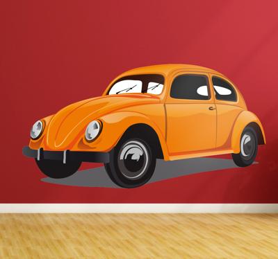 Muursticker van retro Volkswagen Kever