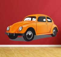 Muursticker van retro Volkswagen Kever