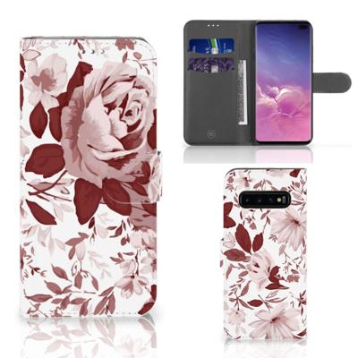 Hoesje Samsung Galaxy S10 Plus Watercolor Flowers | Portemonnee hoesje