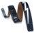 Levys Leathers DM2-BLK lederen gitaarband - zwart met witte bliksemschicht
