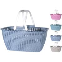 Basic Mand in rotan look met handvaten 44x22x31.5 cm