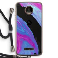 Zweverige regenboog: Motorola Moto Z Force Transparant Hoesje met koord