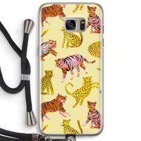 Cute Tigers and Leopards: Samsung Galaxy S7 Edge Transparant Hoesje met koord