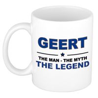 Naam cadeau mok/ beker Geert The man, The myth the legend 300 ml   -