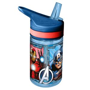 Marvel Avengers drinkfles/drinkbeker/bidon met drinktuitje - blauw - kunststof - 400 ml