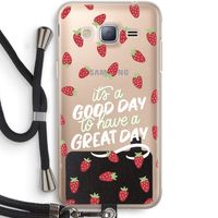 Don't forget to have a great day: Samsung Galaxy J3 (2016) Transparant Hoesje met koord