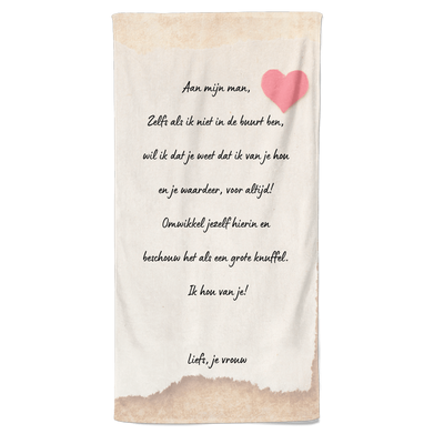 Valentijn handdoek Aan mijn man - Pillow Buddies