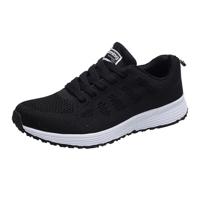 Mesh ademend platte sneakers Running schoenen casual schoenen voor vrouwen grootte: 36 (zwart)
